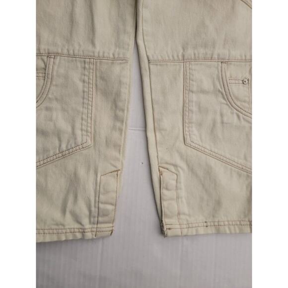 Maniere De Voir Cargo Denim Jeans Women’s 2 Tapered Snapp Of Ankle Stretwear - Picture 3 of 11